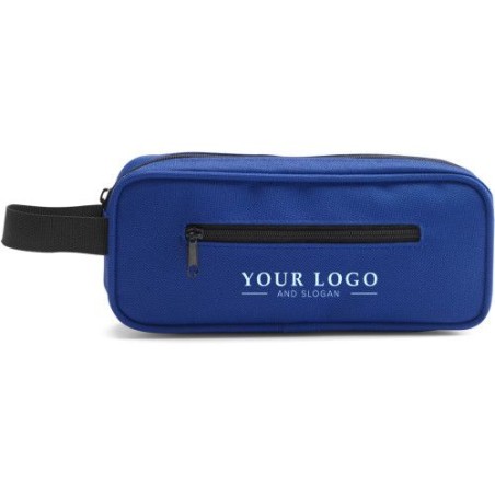 Trousse personnalisée en nylon - Cadeau d'entreprise Iago Matières : nylon Couleurs : bleu cobalt objet promotionnel éco-respons
