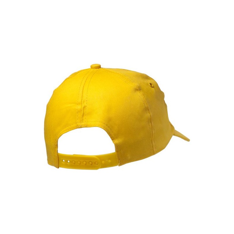 Casquette personnalisée en coton 5 panneaux - Lisa Matières : coton Couleurs : noir marquage couleur éclatante