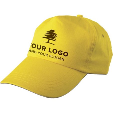 Casquette personnalisée en coton 5 panneaux - Lisa Matières : coton Couleurs : noir marquage laser ultra précis