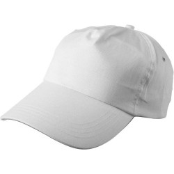 Casquette personnalisée en coton 5 panneaux - Lisa Matières : coton Couleurs : blanc marquage laser ultra précis