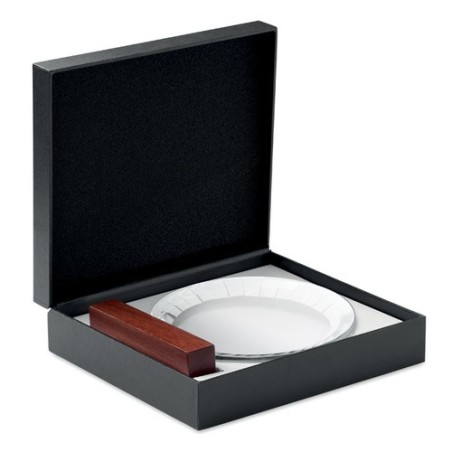 Plaque Trophée Ronde KEEN en Cristal Personnalisé