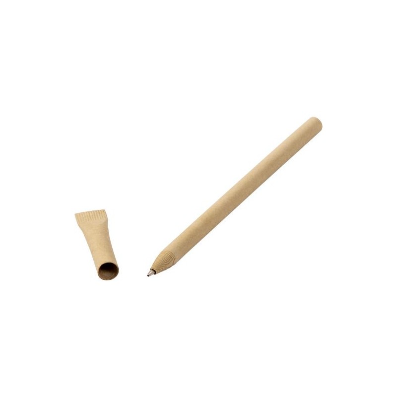 Stylo bille  en carton recyclé personnalisé Madalena Matières : carton Couleurs : brun livraison express 24h 48h