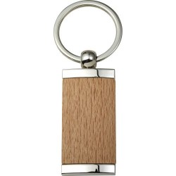 Porte-clés Personnalisé en Bois et Métal - Jennie Matières : bois Couleurs : brun cadeau entreprise pas cher