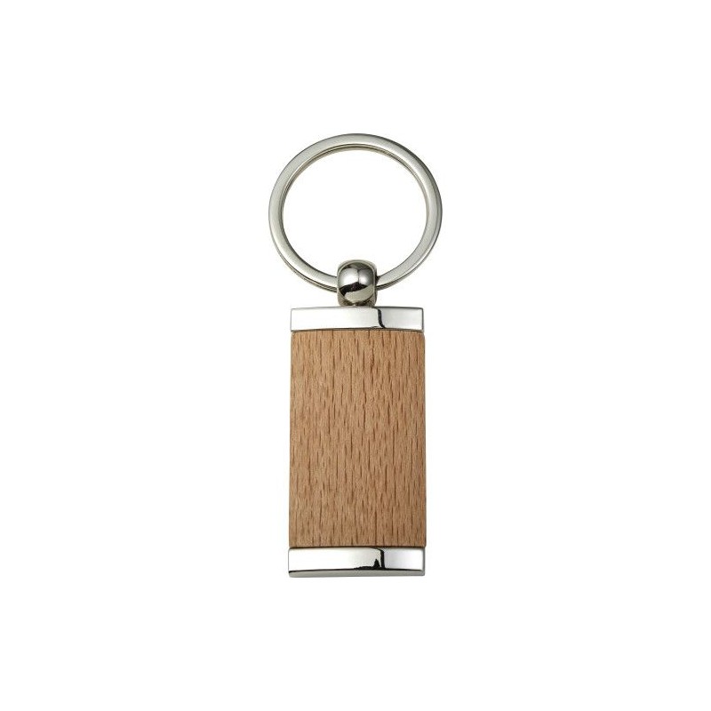 Porte-clés Personnalisé en Bois et Métal - Jennie Matières : bois Couleurs : brun cadeau entreprise pas cher