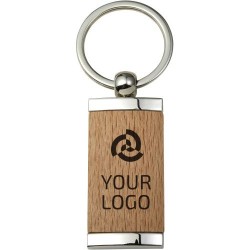 Porte-clés Personnalisé en Bois et Métal - Jennie Matières : bois Couleurs : brun goodies publicitaire événementiel