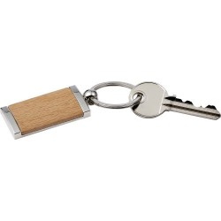 Porte-clés Personnalisé en Bois et Métal - Jennie Matières : bois Couleurs : brun objet promotionnel éco-responsable