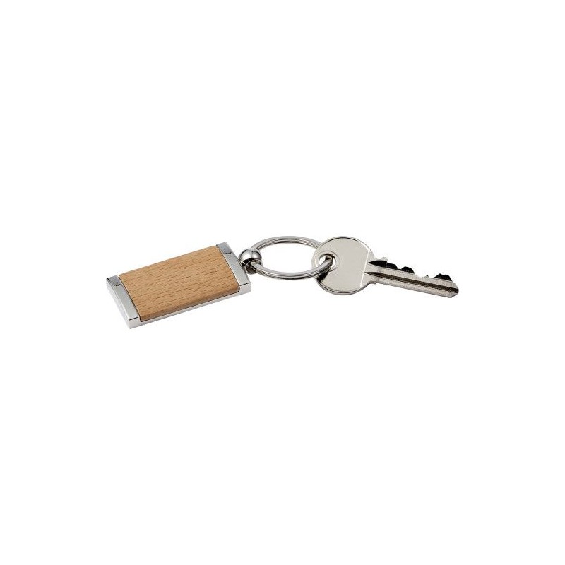 Porte-clés Personnalisé en Bois et Métal - Jennie Matières : bois Couleurs : brun objet promotionnel éco-responsable
