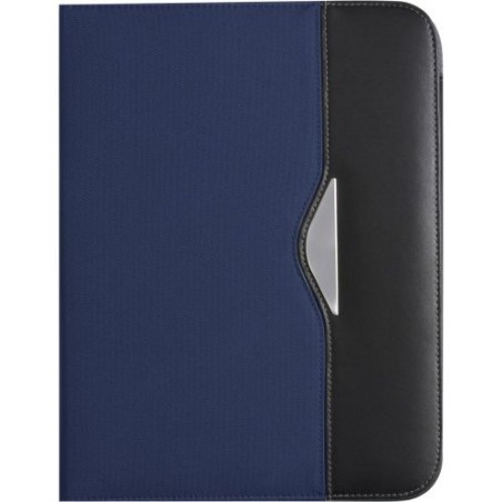Conférencier A4 personnalisé en polyester 600D - Ivo Matières : synderme Couleurs : bleu impression haute définition