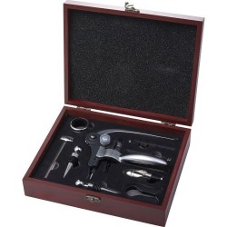 Coffret à vin personnalisable de 9 pièces - Emil Matières : métal Couleurs : brun objet promotionnel éco-responsable