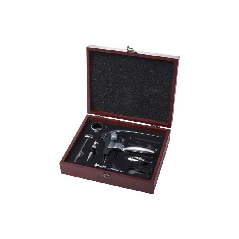 Coffret à vin personnalisable de 9 pièces - Emil Matières : métal Couleurs : brun objet promotionnel éco-responsable