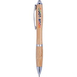 Stylo bille  en bambou personnalisé Carson Matières : bambou Couleurs : brun goodies publicitaire événementiel