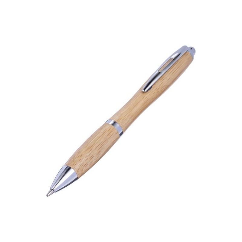 Stylo bille  en bambou personnalisé Carson Matières : bambou Couleurs : brun impression haute définition