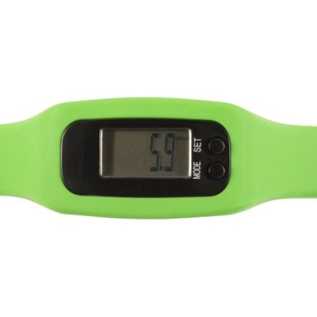 Podomètre personnalisé en silicone alliant précision et style - Tahir Matières : silicone Couleurs : rouge personnalisable avec 