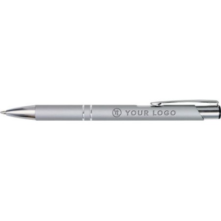 Stylo bille en métal personnalisable Yvette Matières : aluminium Couleurs : noir goodies personnalisé en stock