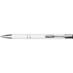 Stylo bille en métal personnalisable Yvette Matières : aluminium Couleurs : blanc personnalisable avec votre logo