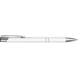 Stylo bille en métal personnalisable Yvette Matières : aluminium Couleurs : blanc impression haute définition