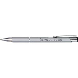 Stylo bille en métal personnalisable Yvette Matières : aluminium Couleurs : blanc marquage couleur éclatante