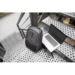 Sac à dos porte-ordinateur personnalisé en PVC Aliza Matières : PVC Couleurs : noir livraison express 24h 48h