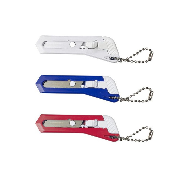 Cutter pratique en plastique personnalisé pour bureau Julien Matières : métal Couleurs : blanc personnalisable avec votre logo