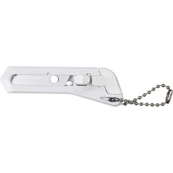 Cutter pratique en plastique personnalisé pour bureau Julien Matières : métal Couleurs : blanc goodies publicitaire événementiel