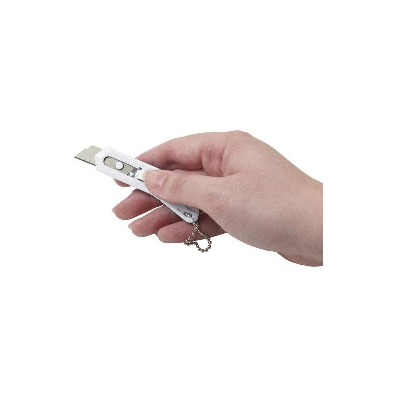 Cutter pratique en plastique personnalisé pour bureau Julien Matières : métal Couleurs : blanc impression haute définition