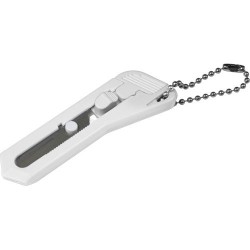 Cutter pratique en plastique personnalisé pour bureau Julien Matières : métal Couleurs : blanc livraison express 24h 48h