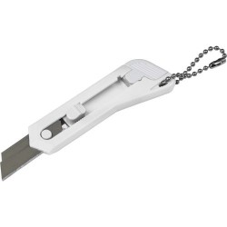 Cutter pratique en plastique personnalisé pour bureau Julien Matières : métal Couleurs : blanc objet promotionnel éco-responsabl