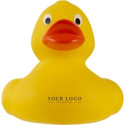 Canard ludique en PVC publicitaire - Mirta Matières : plastique Couleurs : jaune cadeau entreprise pas cher