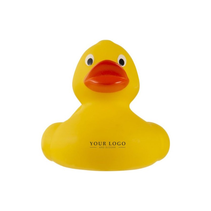 Canard ludique en PVC publicitaire - Mirta Matières : plastique Couleurs : jaune cadeau entreprise pas cher
