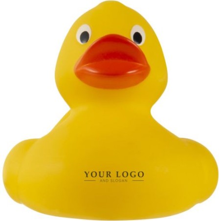 Canard ludique en PVC publicitaire - Mirta Matières : plastique Couleurs : jaune cadeau entreprise pas cher
