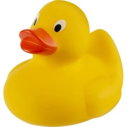 Canard ludique en PVC publicitaire - Mirta Matières : plastique Couleurs : jaune marquage laser ultra précis