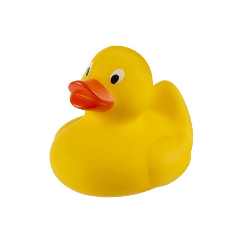 Canard ludique en PVC publicitaire - Mirta Matières : plastique Couleurs : jaune marquage laser ultra précis