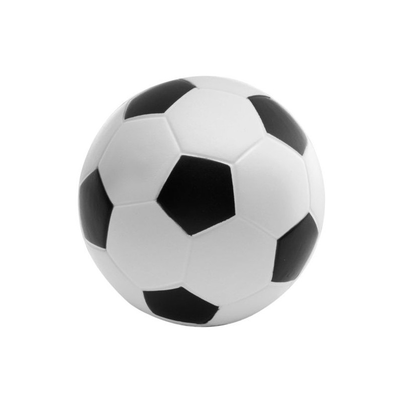 Objet anti-stress  en forme de ballon de foot Elijah Matières : plastique Couleurs : blanc personnalisable avec votre logo