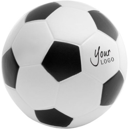 Objet anti-stress  en forme de ballon de foot Elijah Matières : plastique Couleurs : blanc cadeau entreprise pas cher