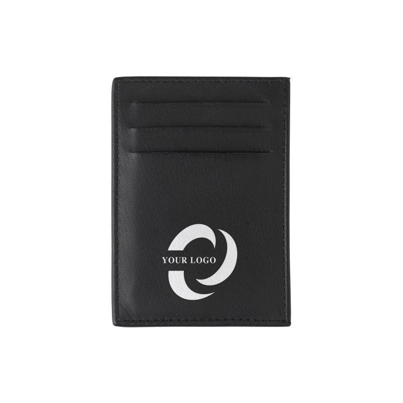 Porte-cartes RFID en cuir personnalisé Logan Matières : cuir Couleurs : noir goodies publicitaire événementiel