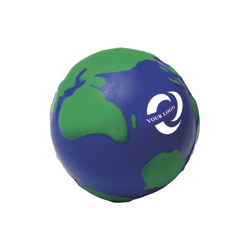 Cadeau personnalisé anti-stress globe Aila Matières : plastique Couleurs : bleu cadeau entreprise pas cher