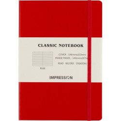Carnet A5 Élégant de 128 pages lignées - Chanelle Matières : papier Couleurs : rouge objet publicitaire robuste