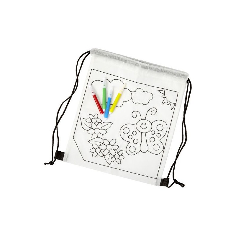 Sac à dos  en non-tissé 80 g/m² - Santino Matières : non tissé Couleurs : blanc personnalisable avec votre logo