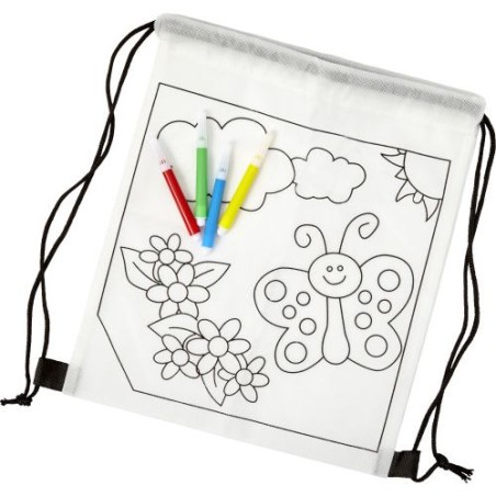 Sac à dos  en non-tissé 80 g/m² - Santino Matières : non tissé Couleurs : blanc personnalisable avec votre logo