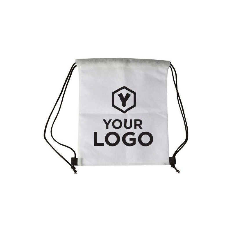 Sac à dos  en non-tissé 80 g/m² - Santino Matières : non tissé Couleurs : blanc goodies publicitaire événementiel