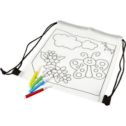 Sac à dos  en non-tissé 80 g/m² - Santino Matières : non tissé Couleurs : blanc impression haute définition