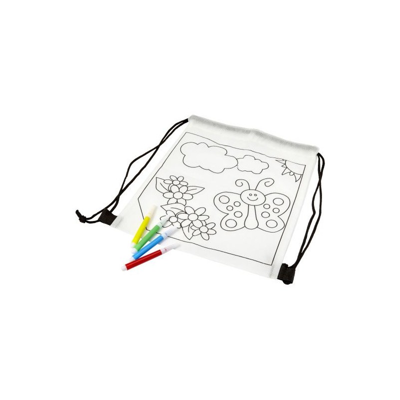 Sac à dos  en non-tissé 80 g/m² - Santino Matières : non tissé Couleurs : blanc impression haute définition