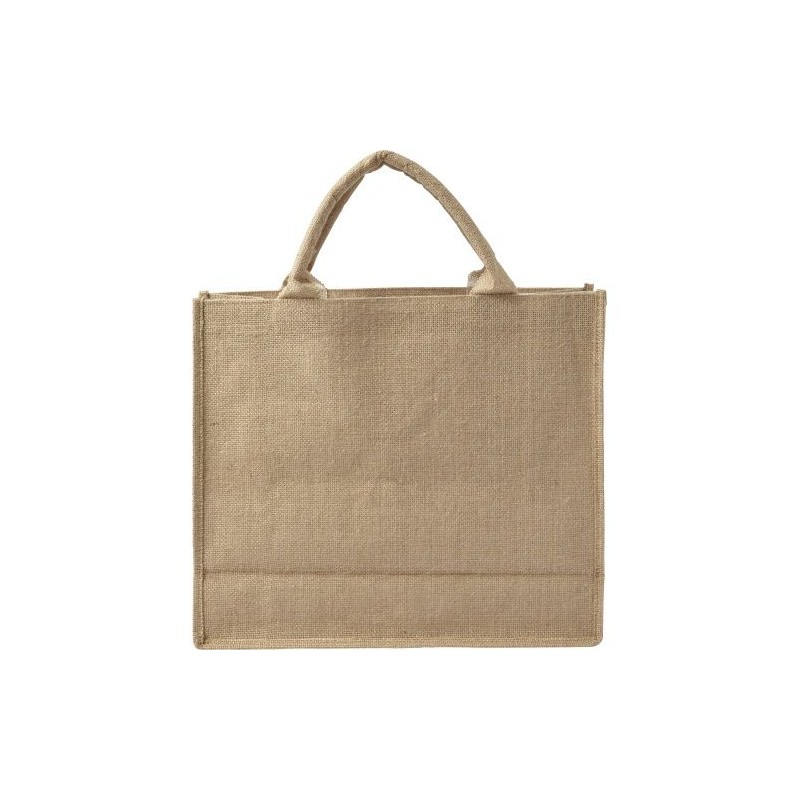 Sac shopping personnalisable en toile de jute - Ridley Matières : jute Couleurs : brun personnalisable avec votre logo