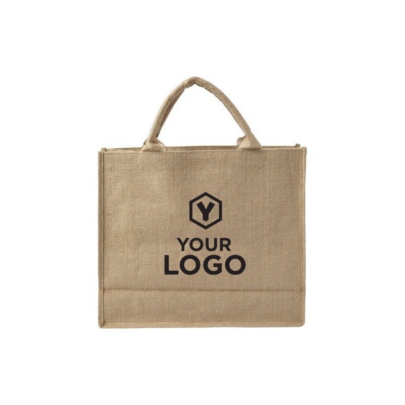 Sac shopping personnalisable en toile de jute - Ridley Matières : jute Couleurs : brun cadeau entreprise pas cher