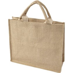 Sac shopping personnalisable en toile de jute - Ridley Matières : jute Couleurs : brun impression haute définition