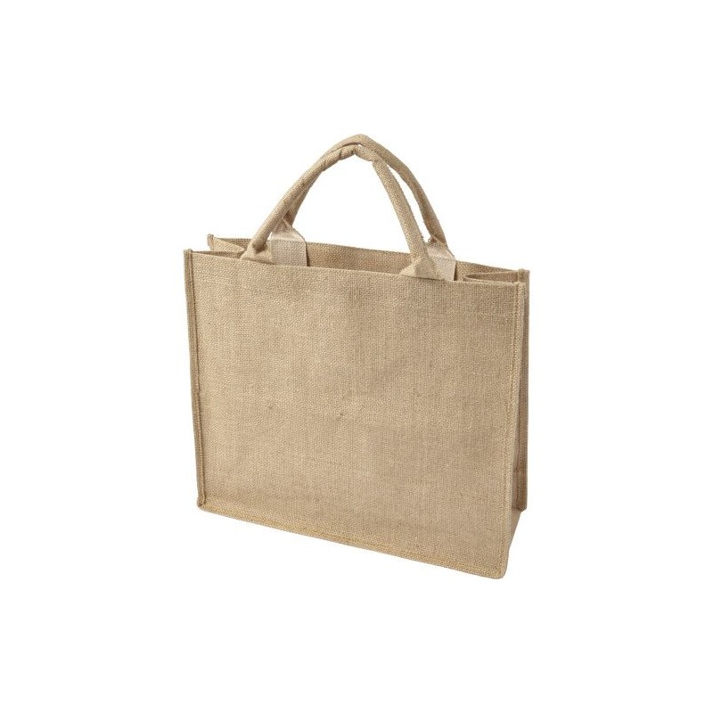 Sac shopping personnalisable en toile de jute - Ridley Matières : jute Couleurs : brun impression haute définition