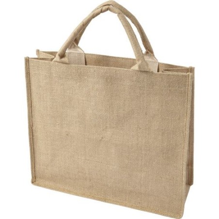Sac shopping personnalisable en toile de jute - Ridley Matières : jute Couleurs : brun impression haute définition