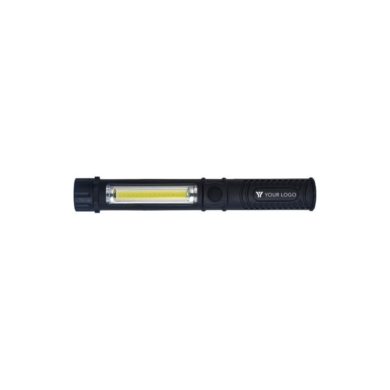 Torche LED COB Personnalisée en ABS - Dimitri Matières : plastique Couleurs : noir objet promotionnel éco-responsable