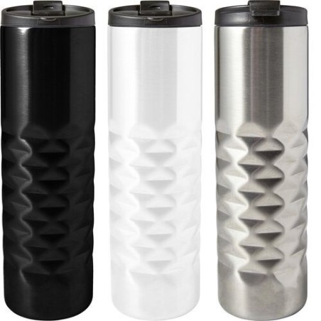 Bouteille isotherme personnalisée en acier de 450 ml - Kamir Matières : acier inoxydable Couleurs : argenté marquage laser ultra