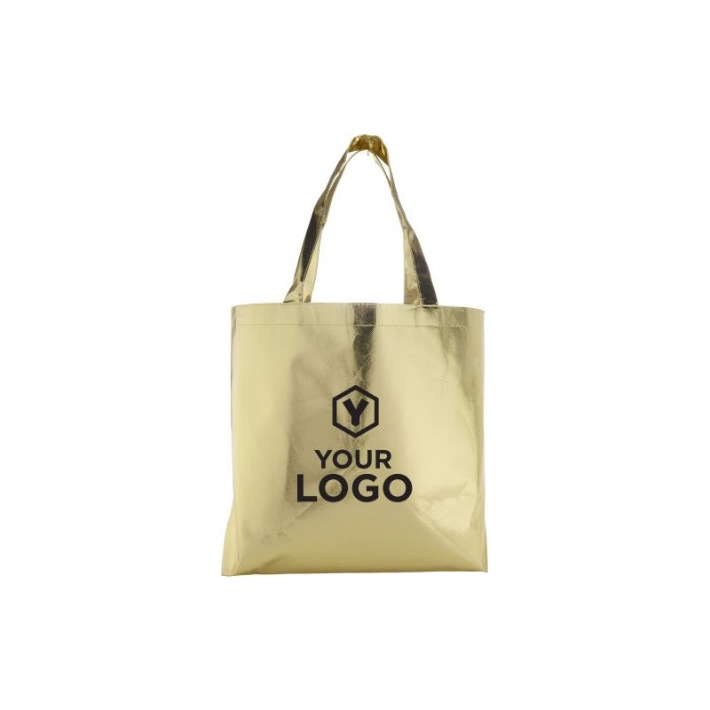 Sac Éco-responsable en Non-Tissé Laminé Personnalisé - Johnathan Matières : non tissé Couleurs : doré cadeau entreprise pas cher